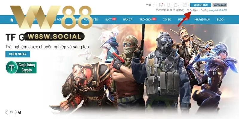 Nạp Tiền W88 - Các Bước Giao Dịch Gửi Điểm Thành Công 1 nạp tiền W88